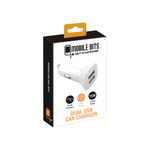 Mobile Bits 15 Watt Dual USB A Car Charger - White - White