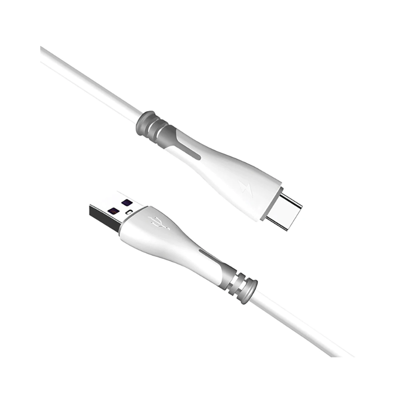 Mobile Bits 1m USB A to Type-C Charge & Sync Cable - White - White