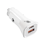 Mobile Bits 36W Dual USB A & Type-C Car Charger - White - White