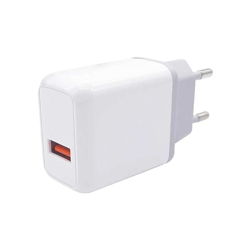Mobile Bits 5W USB A Wall Charger with USB A to Type-C Cable - White & Grey - White