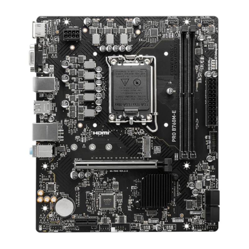 MSI B760M-E PRO DDR5 LGA1700 M-ATX Motherboard - Black