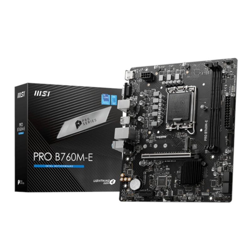 MSI B760M-E PRO DDR5 LGA1700 M-ATX Motherboard - Black