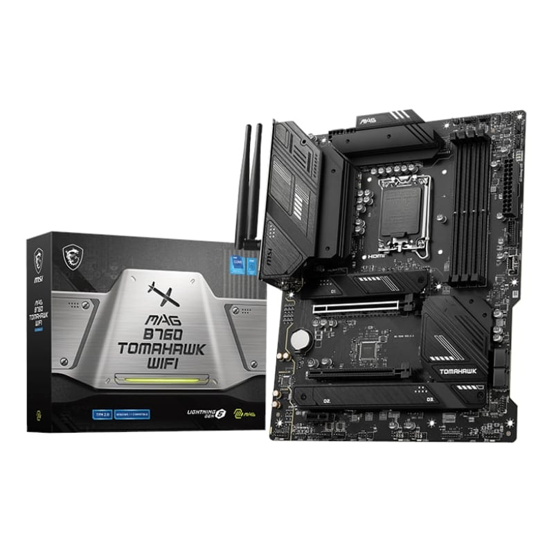 MSI Mag B760 Tomahawk WIFI DDR5 Intel LGA1700 ATX Gaming Motherboard - Black