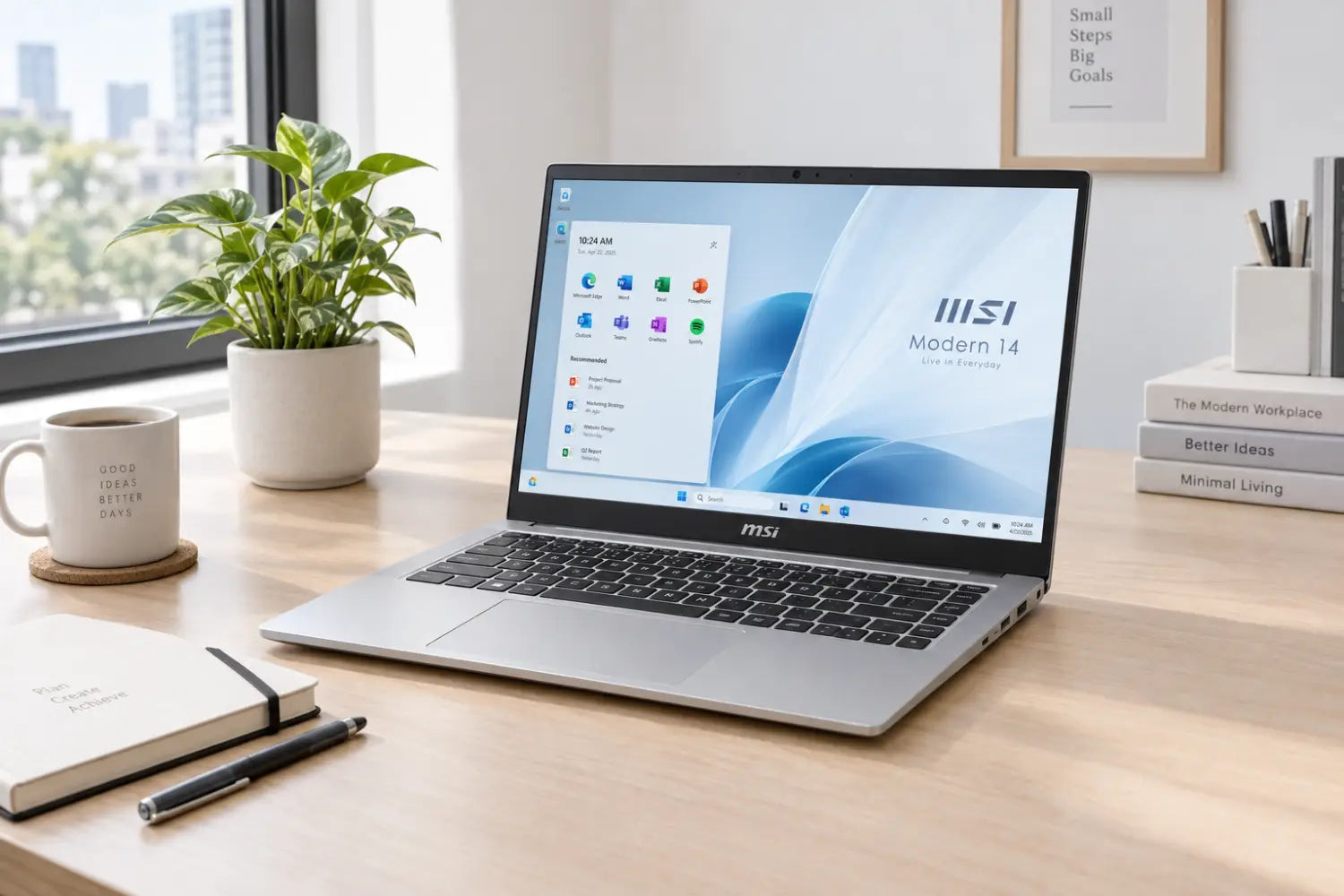 MSI Modern 14 Laptop Intel Core 7-150U 14’’ 16GB DDR4 512GB SSD Intel Graphics Windows 11 Home – Urban Silver