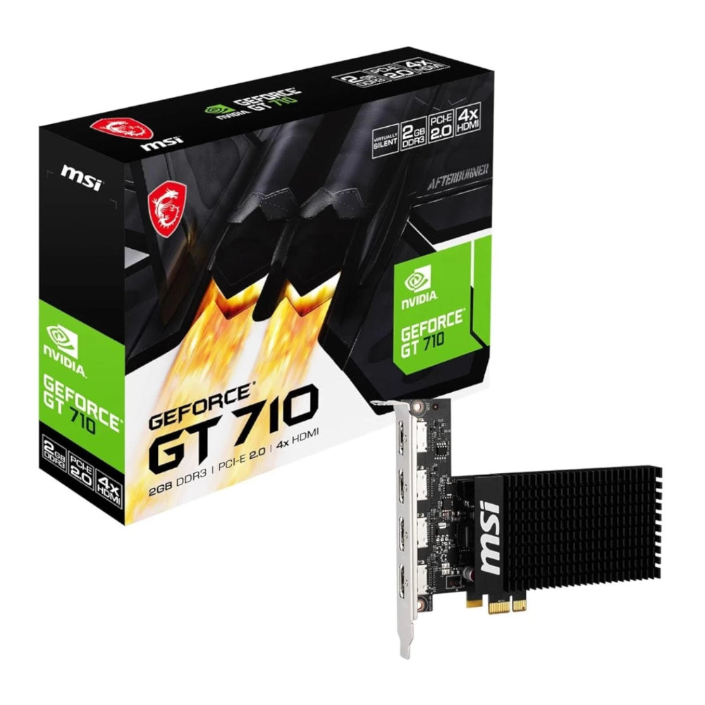 MSI Nvidia GeForce GT 710 2GD3H 2GB 64-BIT 4x HDMI Graphics Card - Black