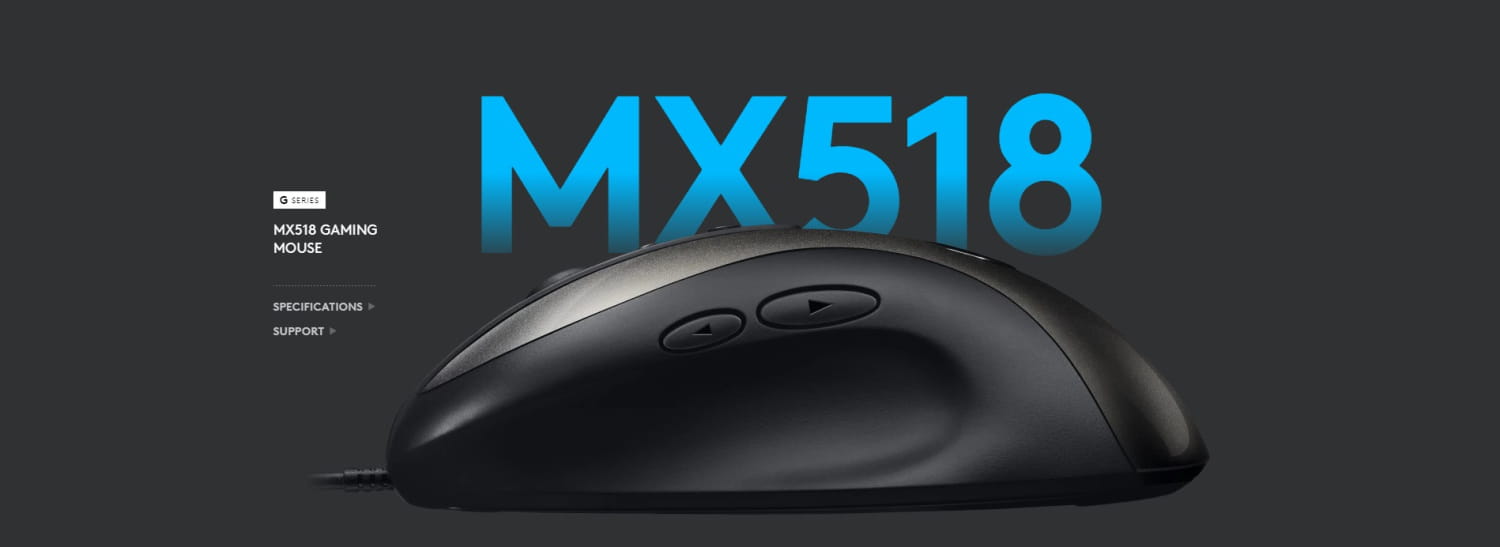 Logitech G MX518 Wired Gaming Mouse - Black