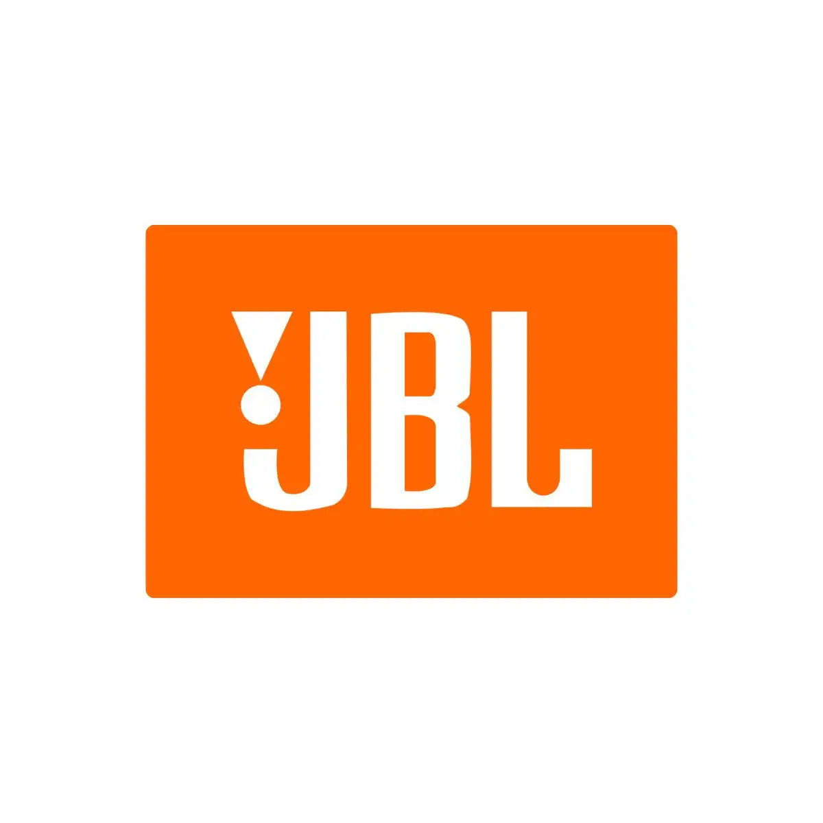 Orange rectangular logo featuring the white ’jbl’ brand name with a stylized exclamation mark integrated into the letter ’j’.
