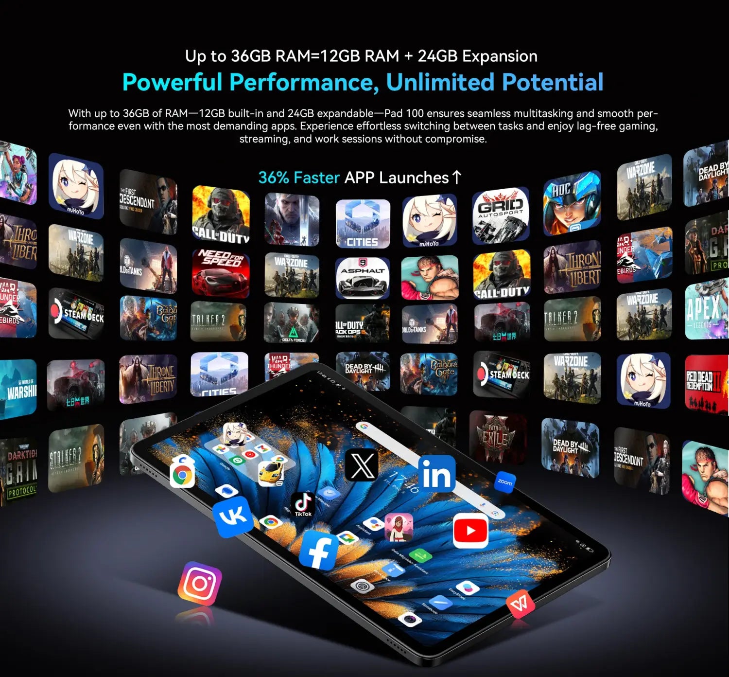 OSCAL Pad 100 LTE Tablet 12-inch 256GB - Blue