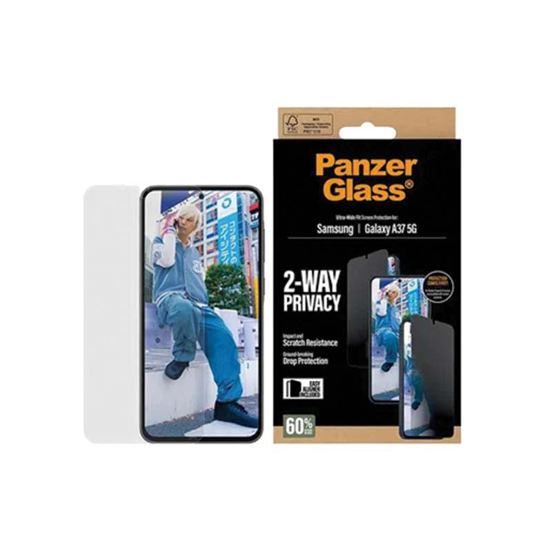 PanzerGlass 2-Way Privacy Screen Protector Samsung Galaxy A37 Ultra-Wide Fit - Black
