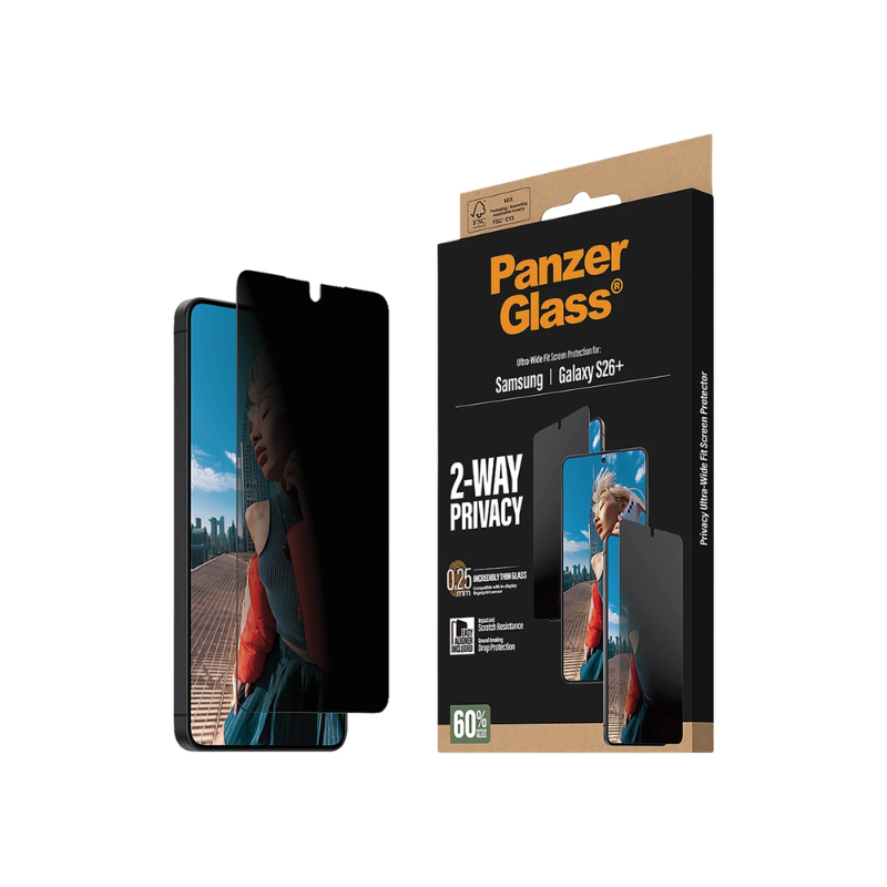 PanzerGlass 2-Way Privacy Screen Protector w. EasyAligner Samsung Galaxy S26 Plus - Clear