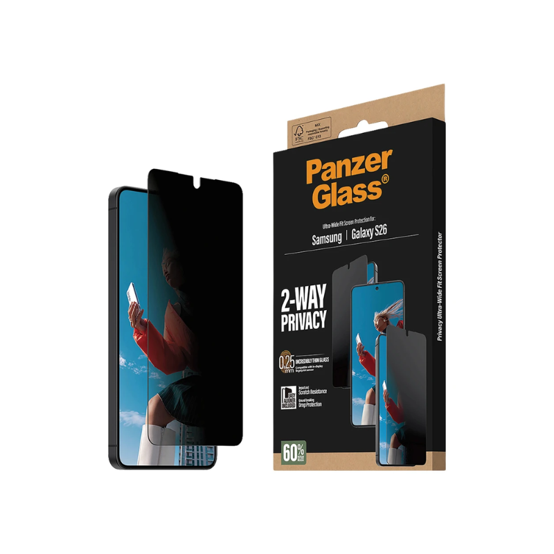 PanzerGlass 2-Way Privacy Screen Protector w EasyAligner Samsung Galaxy S26 - Clear - Clear