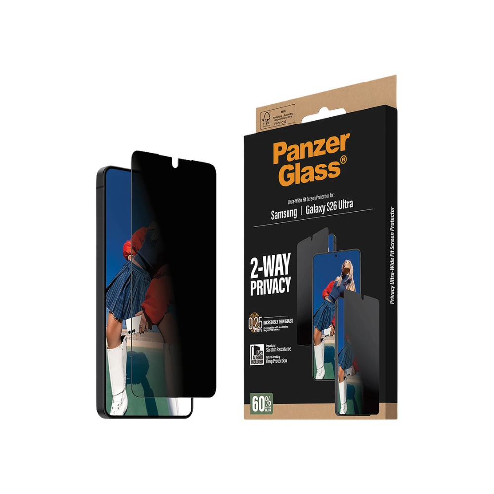 PanzerGlass 2-Way Privacy Screen Protector w. EasyAligner Samsung Galaxy S26 Ultra - Clear