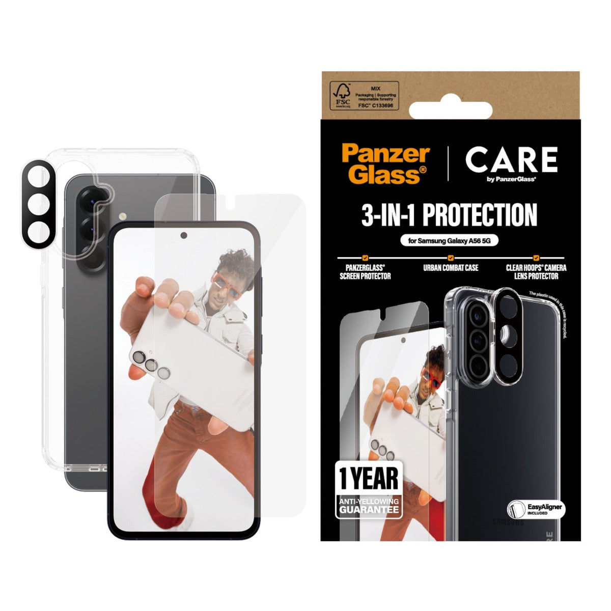 PanzerGlass 3-In-1 Protection Bundle Samsung Galaxy A56 - Multicolour
