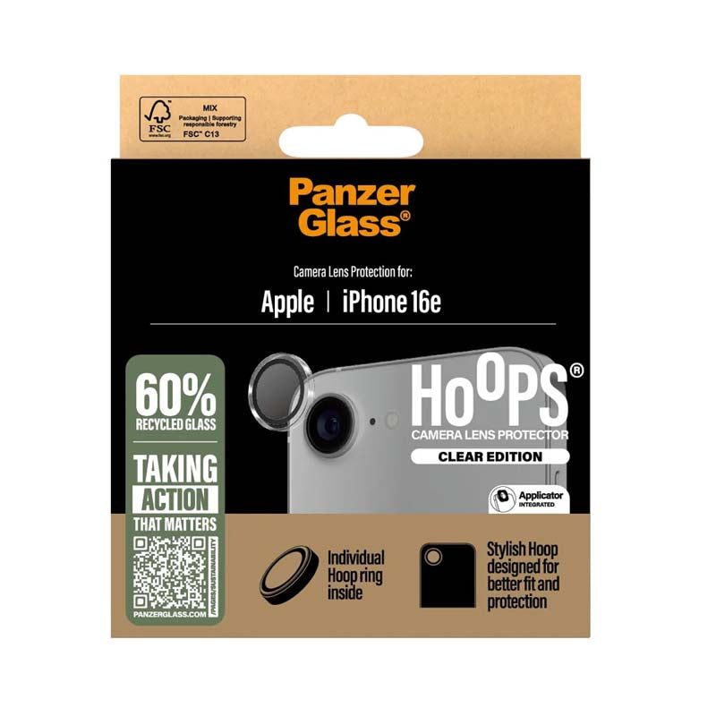 PanzerGlass Apple iPhone 16e Hoops Camera Lens Protector - Clear - Clear