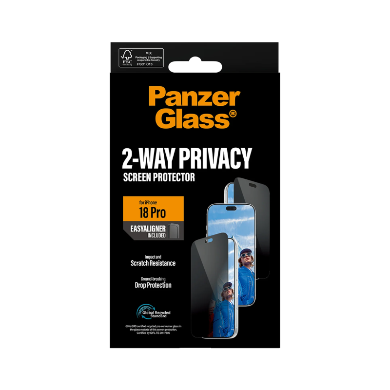 PanzerGlass Privacy Screen Protector Ultra-Wide Fit w/EasyAligner For Apple iPhone 18Pro