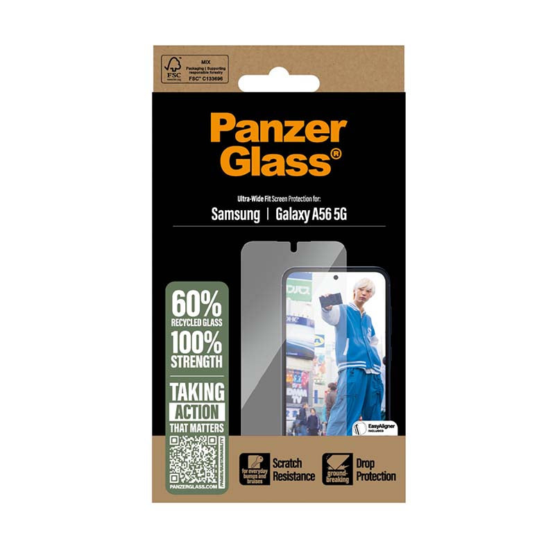 PanzerGlass Samsung Galaxy A56 Screen Protector Ultra Wide Fit With EasyAligner - Clear - Clear