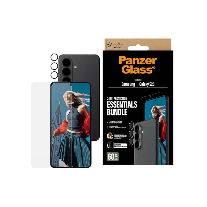 PanzerGlass Samsung Galaxy S26 2-in-1 UWF + Hoops - Clear