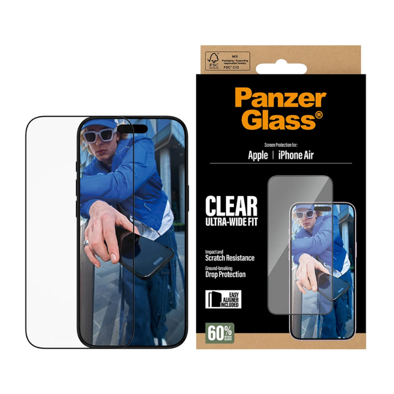 PanzerGlass Screen Protector Apple iPhone Air | Ultra-Wide Fit EasyAligner - Clear