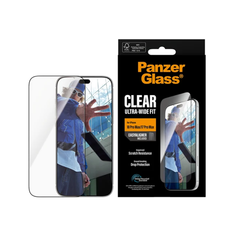 PanzerGlass Ulta-Wide Fit w.EasyAligner Screen Protector Apple iPhone18/17Pro Max