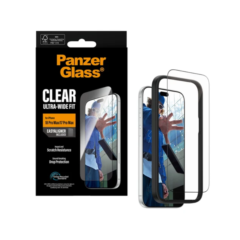 PanzerGlass Ulta-Wide Fit w.EasyAligner Screen Protector Apple iPhone18/17Pro Max