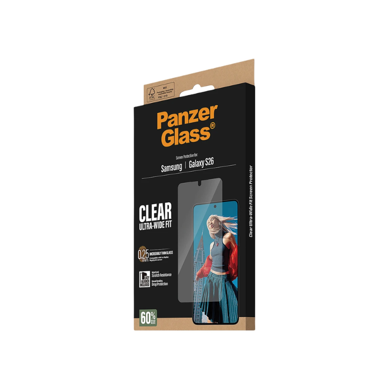 PanzerGlass Ultra-Wide Fit Screen Protector w. EasyAligner Samsung Galaxy S26 - Clear