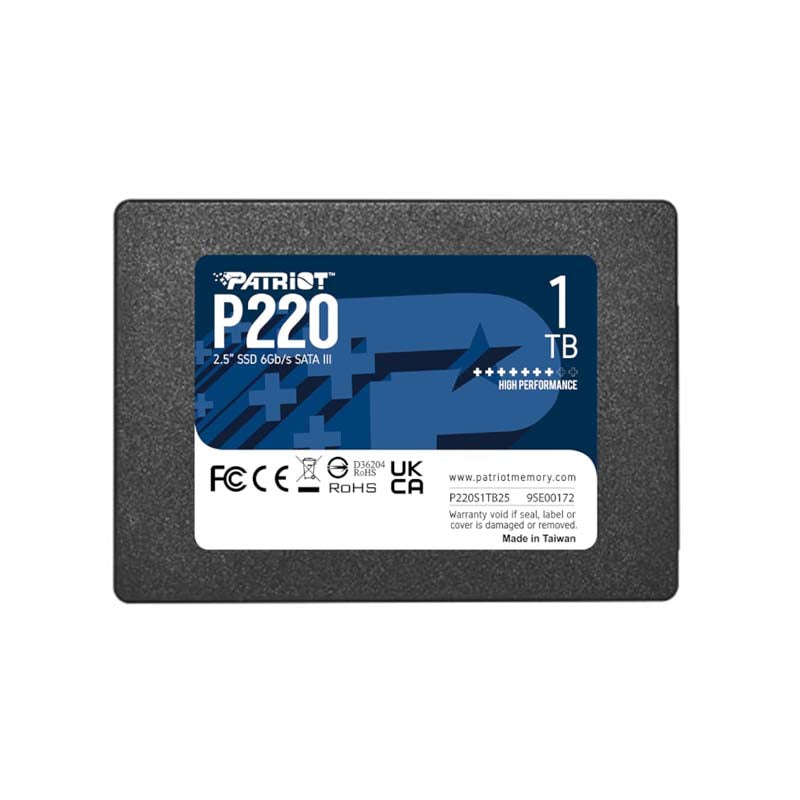 Patriot P220 2.5 inch 1TB SATA Solid State Drive - Black