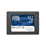 Patriot P220 2.5 inch 512GB SATA Solid State Drive - Black - Black
