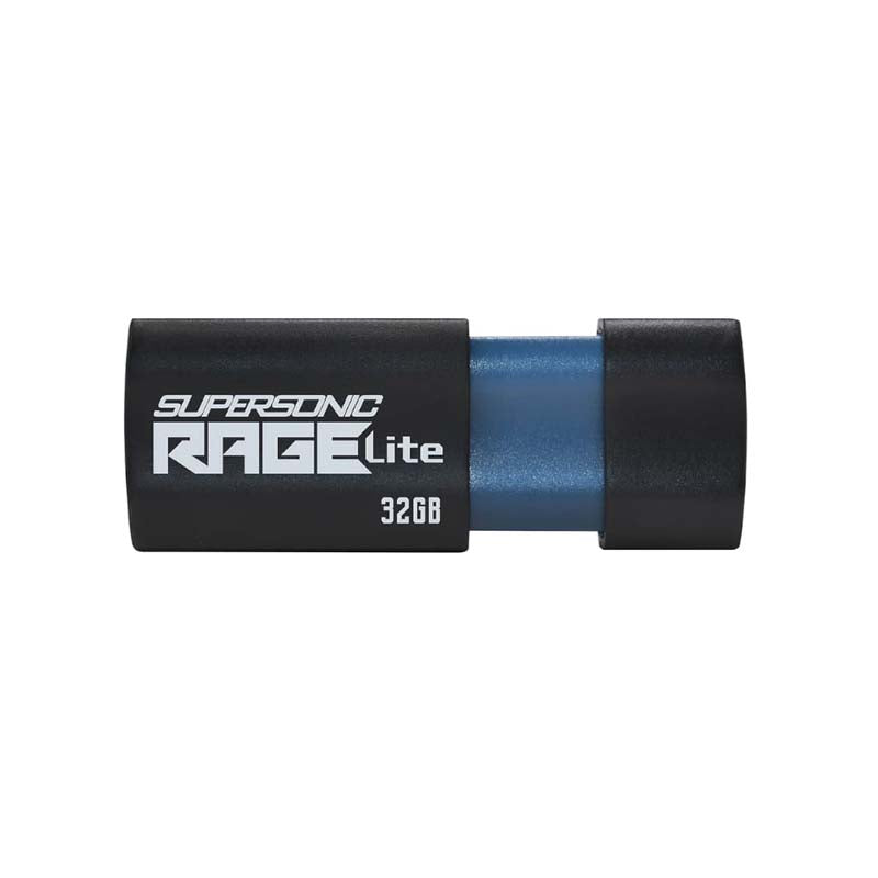 Patriot Supersonic Rage Lite 32GB USB 3.2 Gen1 Flash Drive - Black - Black