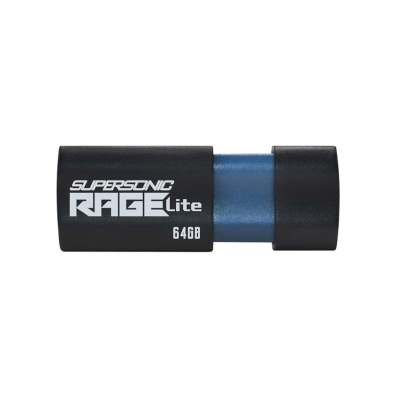 Patriot Supersonic Rage Lite 64GB USB 3.2 Gen1 Flash Drive - Black - Black