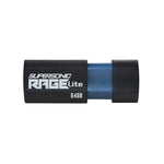 Patriot Supersonic Rage Lite 64GB USB 3.2 Gen1 Flash Drive - Black - Black