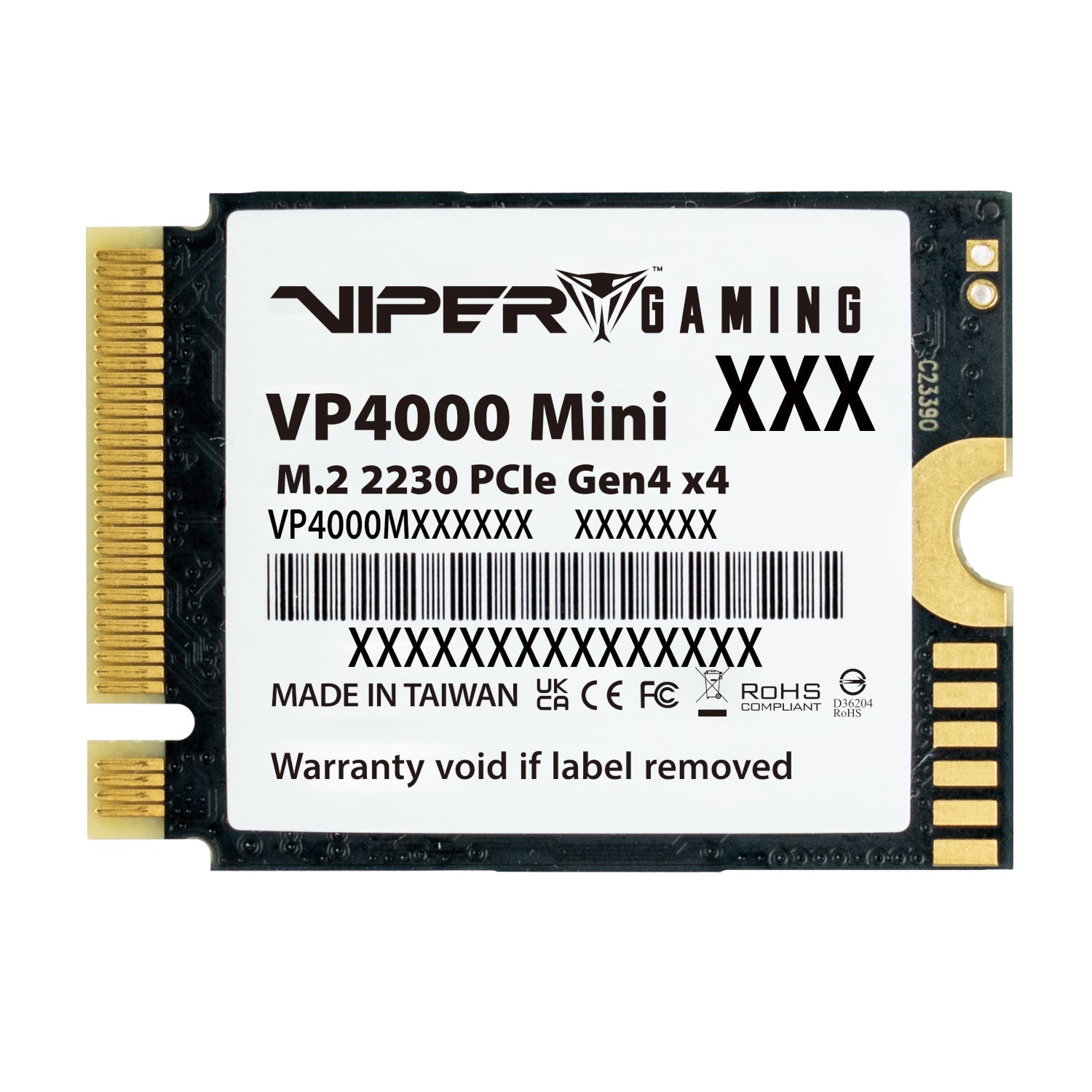 Patriot Viper VP4000 Mini 500GB M.2 2230 PCIe Gen4x4 SSD - Black