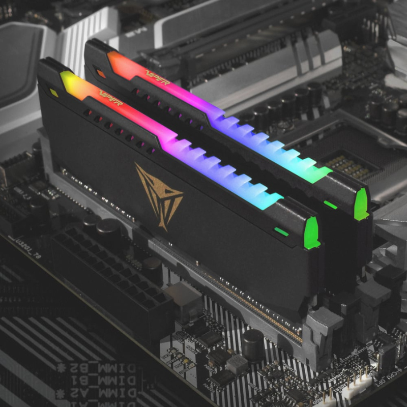 Patriot Vipersteel 32GB KIT (2x16GB) 3600MHz DDR4 Desktop Gaming Memory RGB - Black