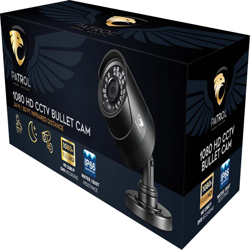 Patrol 1080P Bullet Camera - Black