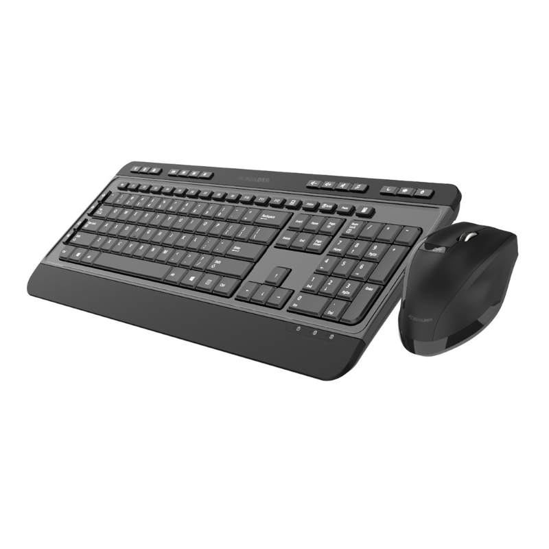 PCBuilder ALPHA Silent Wireless Keyboard and Mouse Combo - Black
