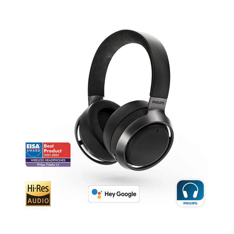 Philips Fidelio L3/00 Bluetooth Over Ear ANC Headphone - Black - Black