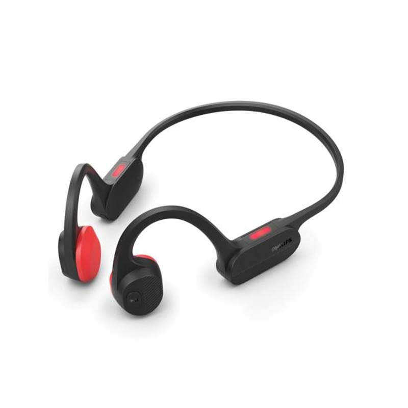 Philips Open-Ear Wireless Sports Headphones - Black - Black / Red