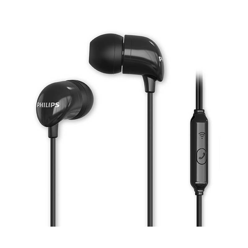 Philips TAE1126 Wired In Ear Headphones with Mic - Black - Black