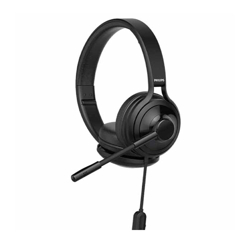 Philips TAH3155 Wired On Ear PC Headphones with Mic - Black - Black