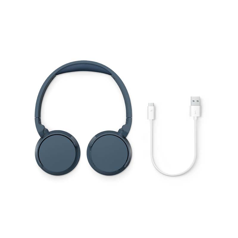 Philips TAH4209 Bluetooth On Ear Headphones with Mic - Blue - Blue