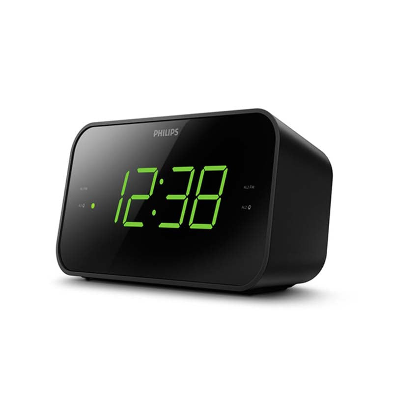 Philips TAR3306 Big Display FM Clock Radio - Black - Black