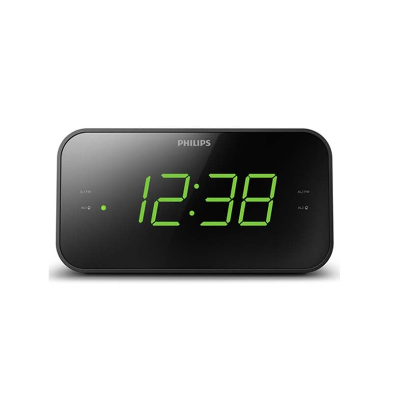 Philips TAR3306 Big Display FM Clock Radio - Black - Black