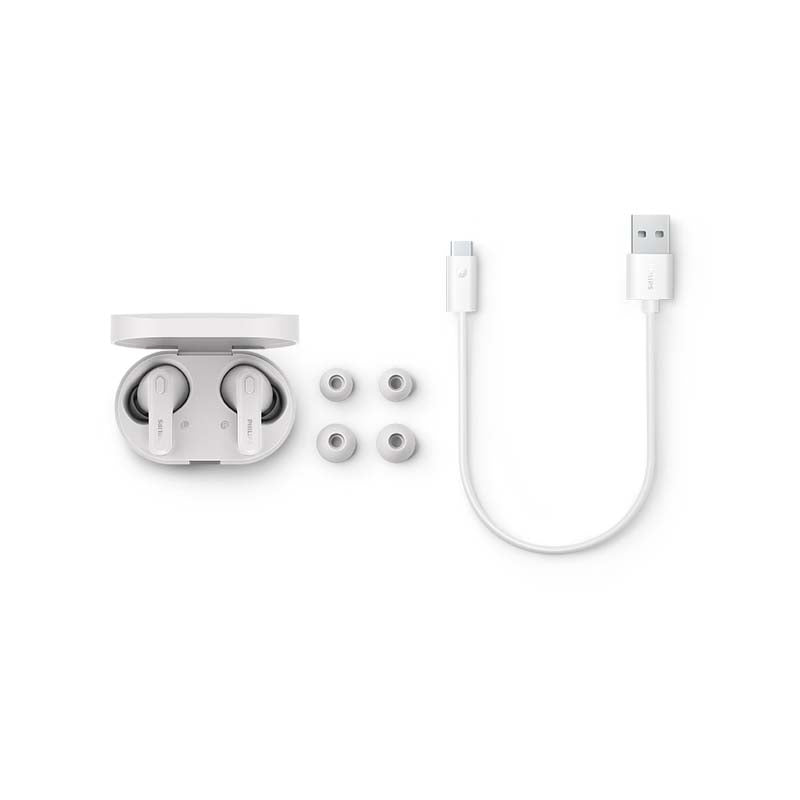 Philips TAT1108 True Wireless In Ear Earbuds - White - White