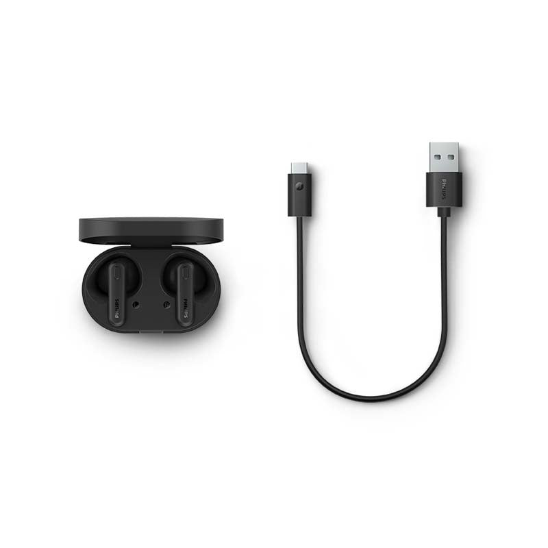 Phillips TAT1138 Pod Style True Wireless In-Ear Earbuds - Black - Black