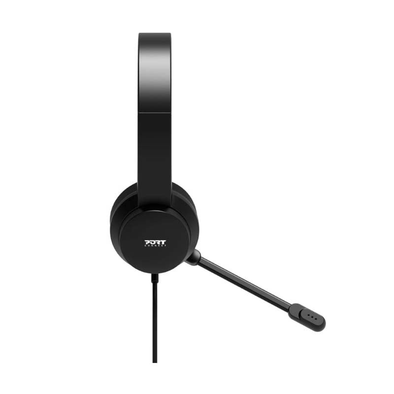 Port Comfort Office USB Stereo Headset with Microphone - Black - Black