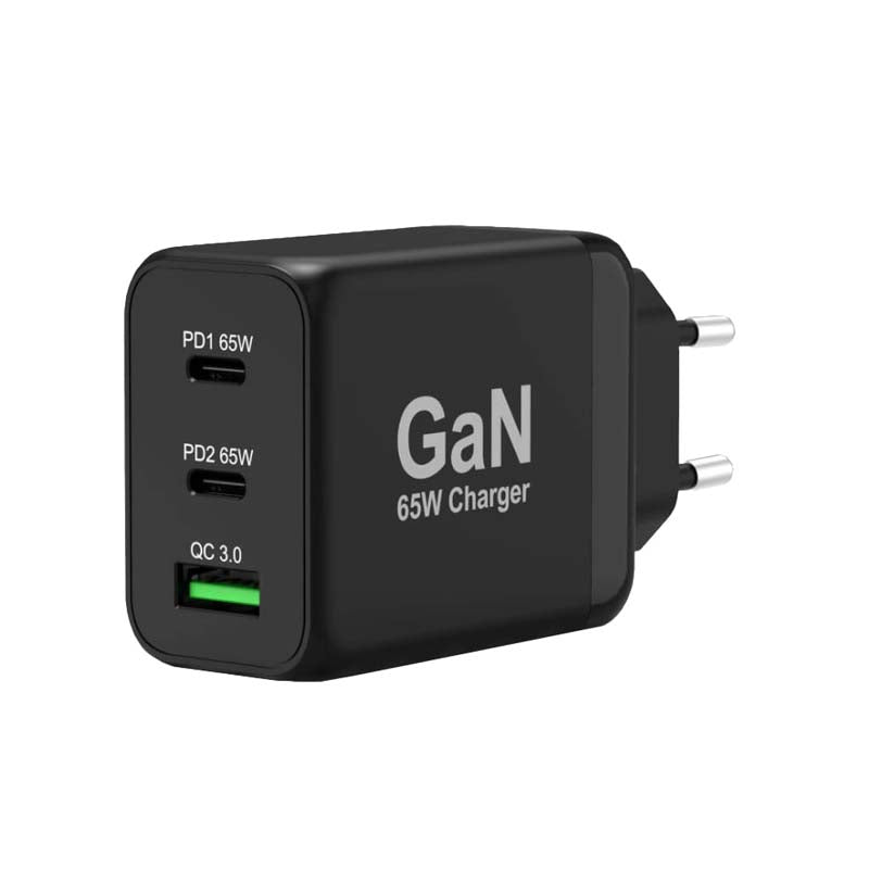 Port Connect 65W GaN USB Type-C Wall Charger - Black - Black