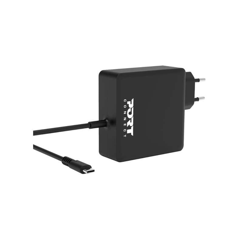 Port Connect 65W Type C Power Adapter - Black - Black