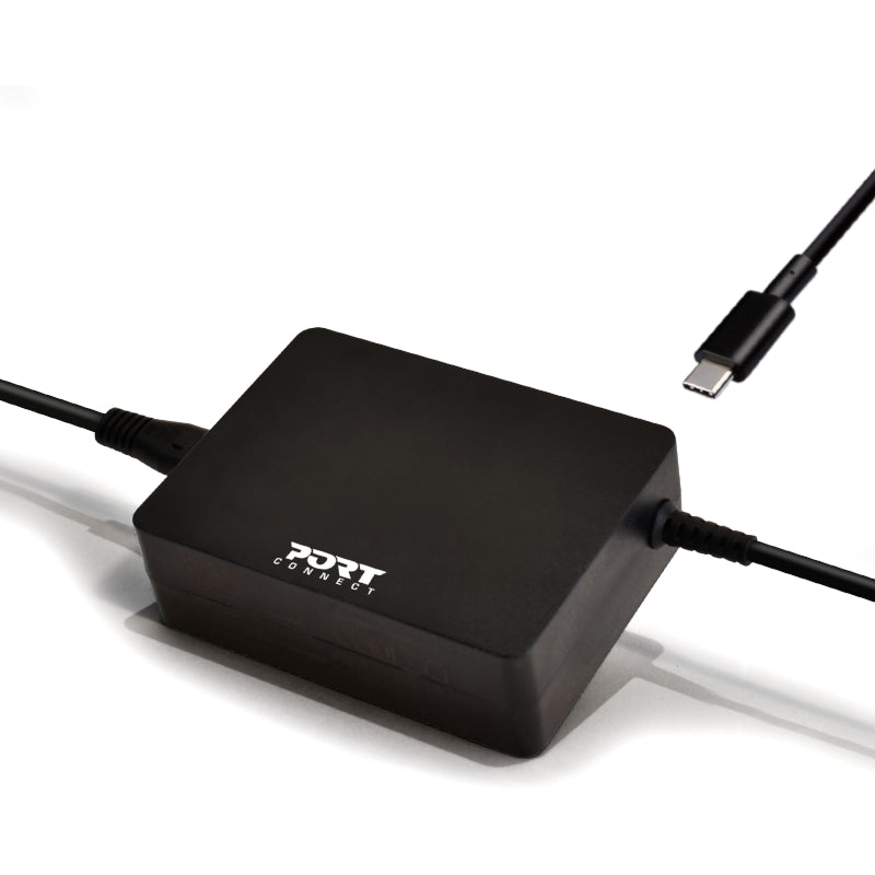 Port Connect 90W USB Type C Notebook Adapter - Black - Black