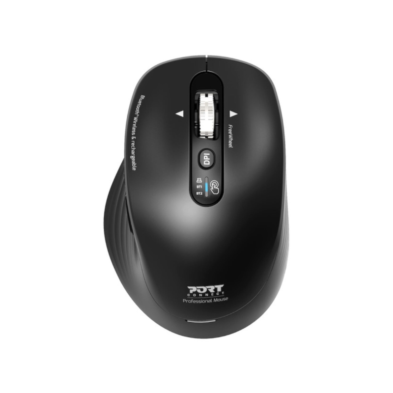 Port Connect Business 2.4GHz Rechargeable Bluetooth Wireless Mouse Black - Black