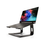 Port Connect Ergonomic Aluminium Notebook Stand - Black - Black