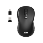 Port Connect Essential Bluetooth Wireless Rechargeable Mouse - Black - Black